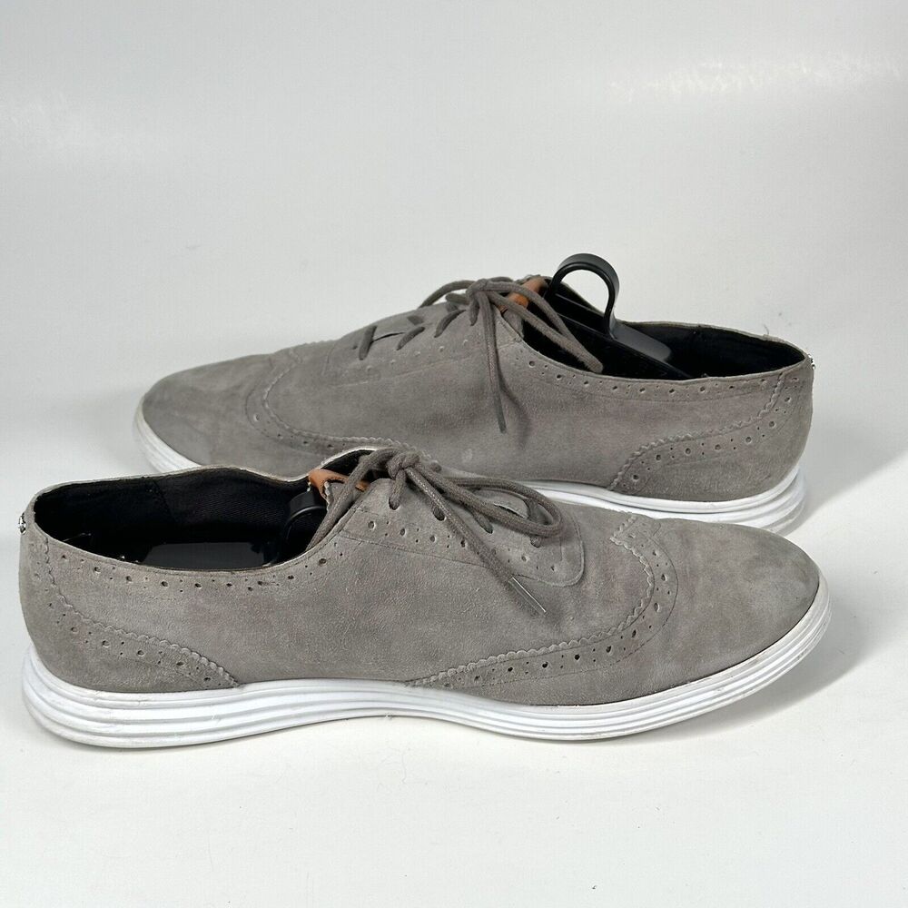 Cole Haan Misha Grand OS Women 10B Gray Suede Oxford II Shoes W05167 Wingtip - Picture 6 of 16